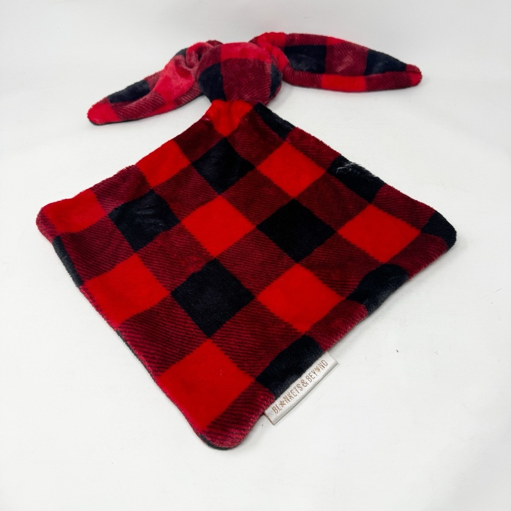 Blankets‎ & Beyond Red Black Bunny Rabbit Lovey Security Buffalo Plaid No Face